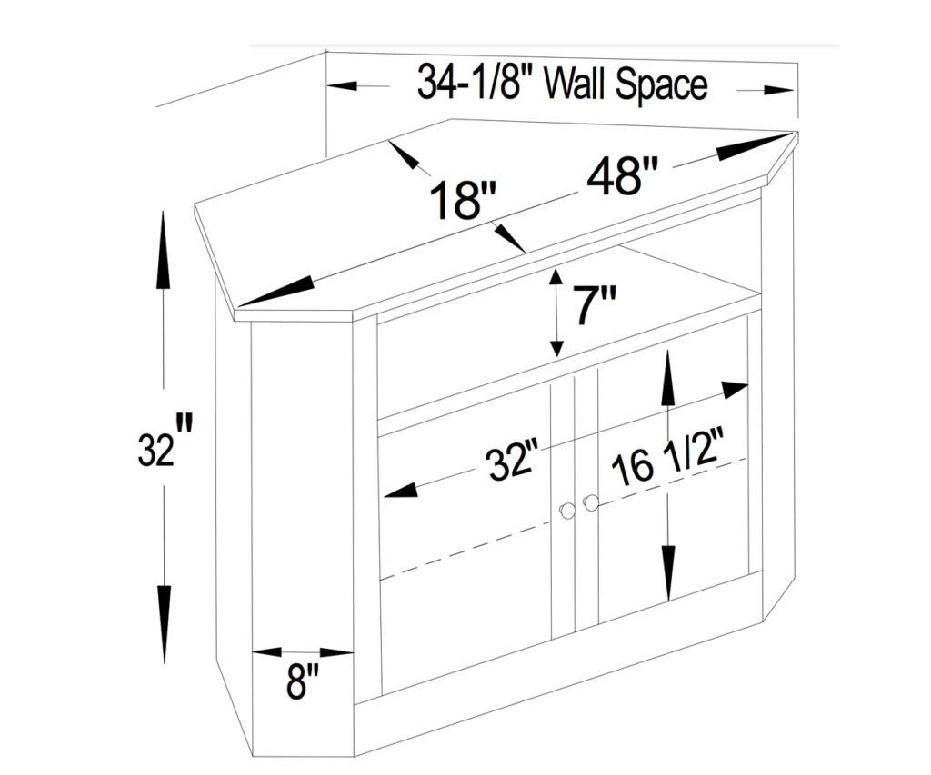Diagram showing custom Amish furniture dimensions for ordering handcrafted pieces