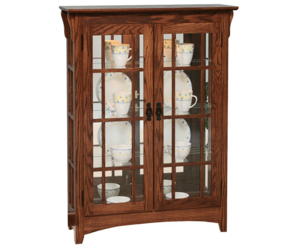 Mission Small Double Door Curio With Mullions