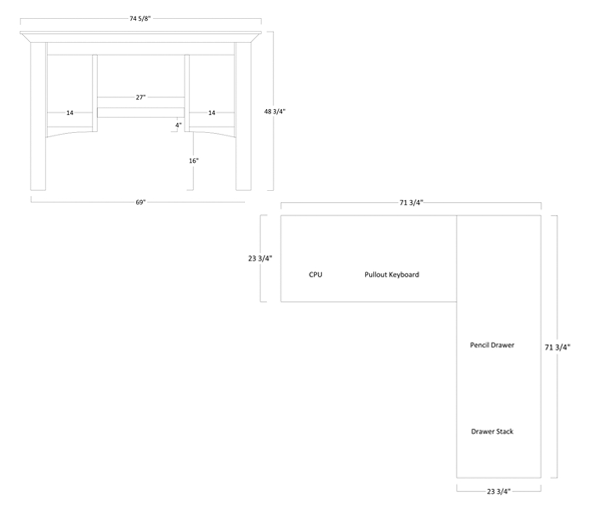 Lincoln Corner Desk & Hutch - Image 3
