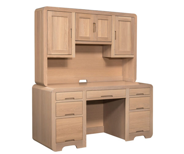 Europa Double Pedestal Desk With Hutch